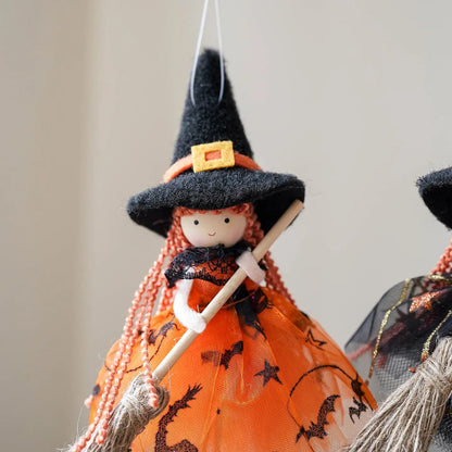 Halloween Mesh Broom Girl Angel Christmas Tree Pendant - AllvueCo