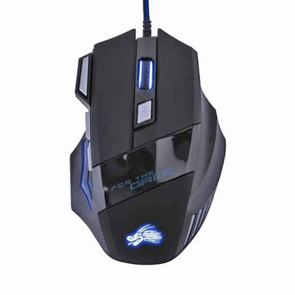 Wired Gaming Mouse 5500 DPI - High-Performance Optical Mouse with 7-Color LED Backlight for Gamers