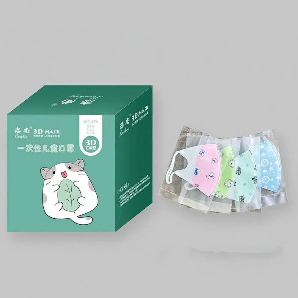 Children’s 3D Disposable Dustproof Mask – Breathable Cartoon Earloop Design - AllvueCo