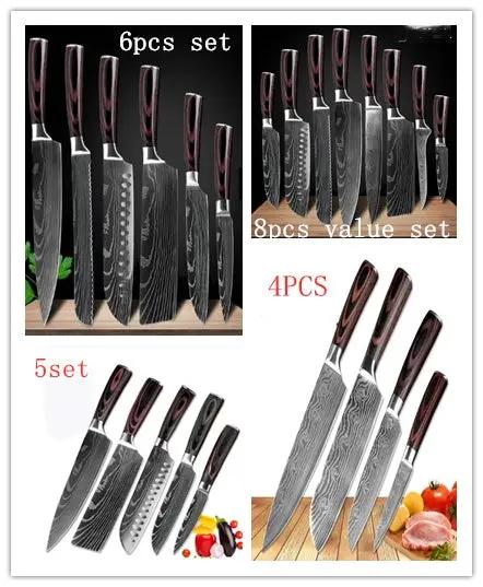 Carpenter's Special Set 6-Piece and 8-Piece Knife Set for Cooking - AllvueCo