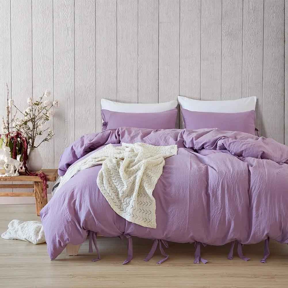 Solid Color Tape Bedding Set - Elegant Comfort and Stylish Design for Your Bedroom