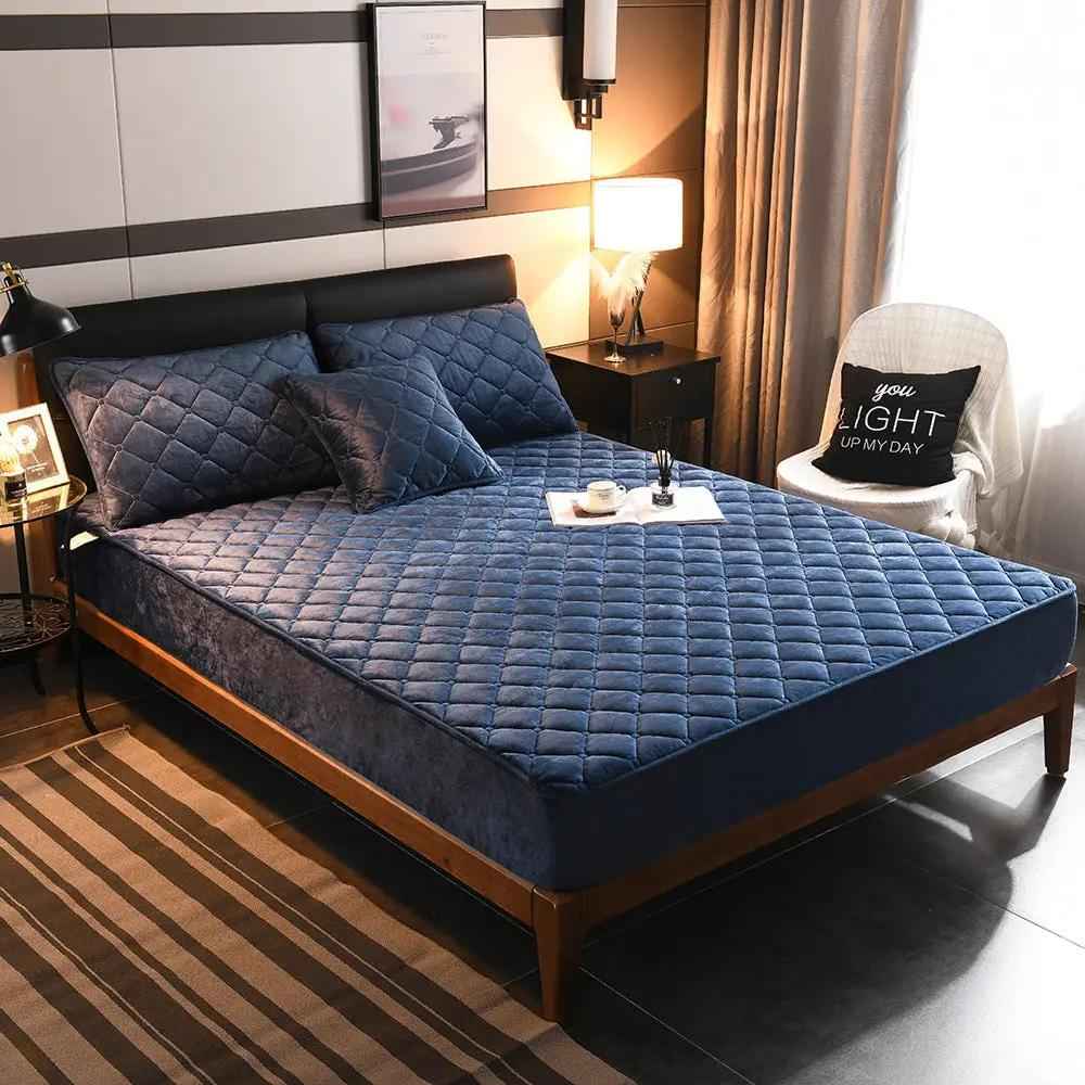 Crystal Fleece Bed Cover - Stylish and Functional Padded Bedding