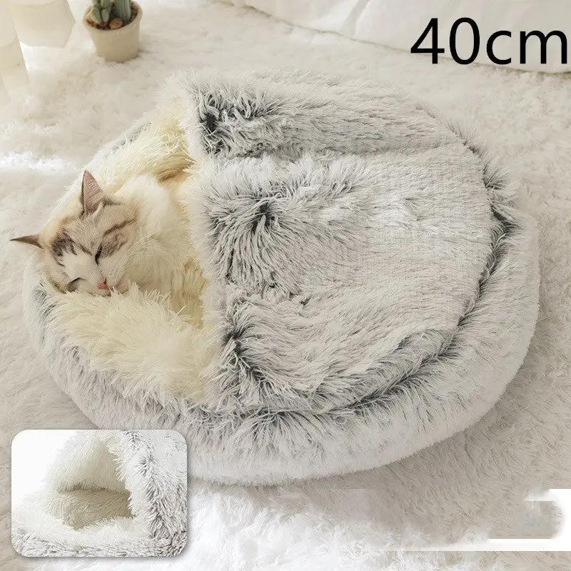 2 In 1 Dog And Cat Bed Pet Winter Bed Round Plush Warm Bed H | Other My Store