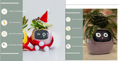 Smart Planter with AI Sensors – Interactive Plant Care with 49+ Expressions & Real-Time Monitoring AllvueCo