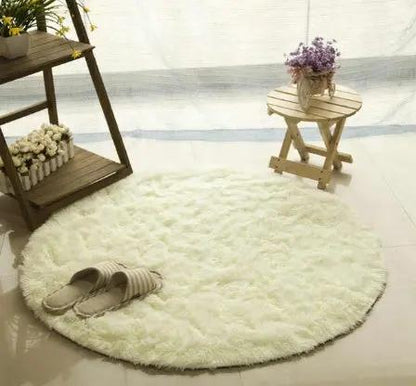 Fluffy Round Rug Carpets for Living Room Decor - Faux Fur Area Rug - AllvueCo