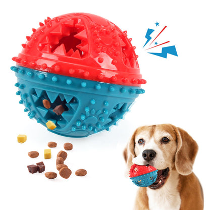 Dog Chew Toy – Teeth Grinding & Food Dispensing Sound Ball for Dogs - AllvueCo