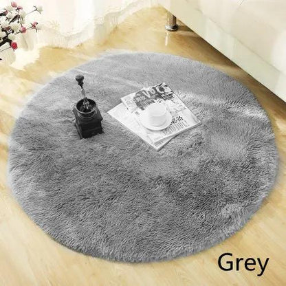 Fluffy Round Rug Carpets for Living Room Decor - Faux Fur Area Rug - AllvueCo