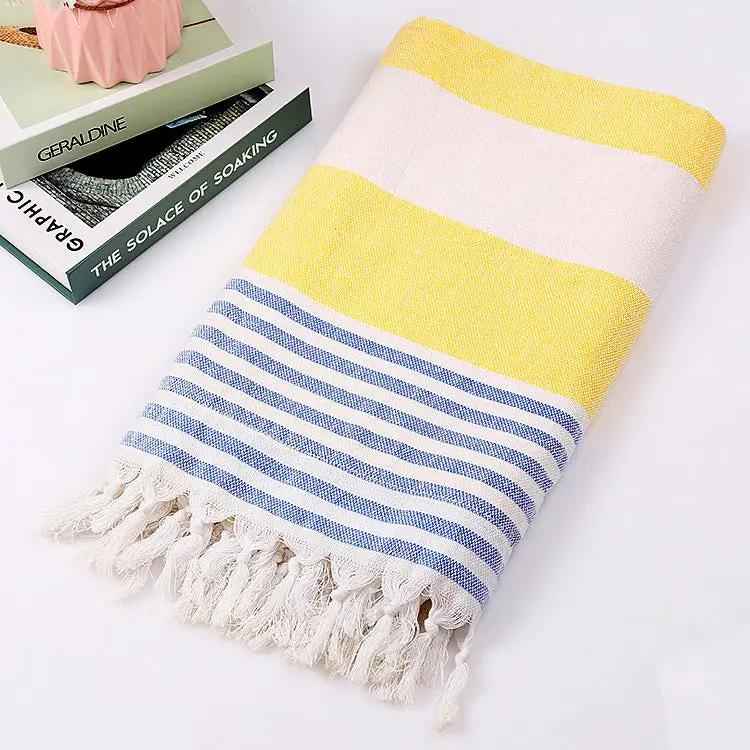 Cotton Striped Beach Towel 100x180cm - Stylish Striped Beach Towel for Fun in the Sun