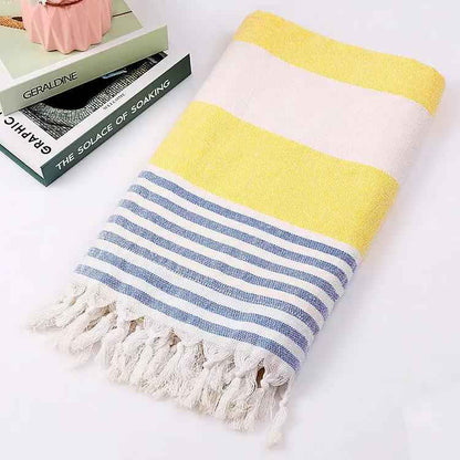 Cotton Striped Beach Towel 100x180cm - Stylish Striped Beach Towel for Fun in the Sun