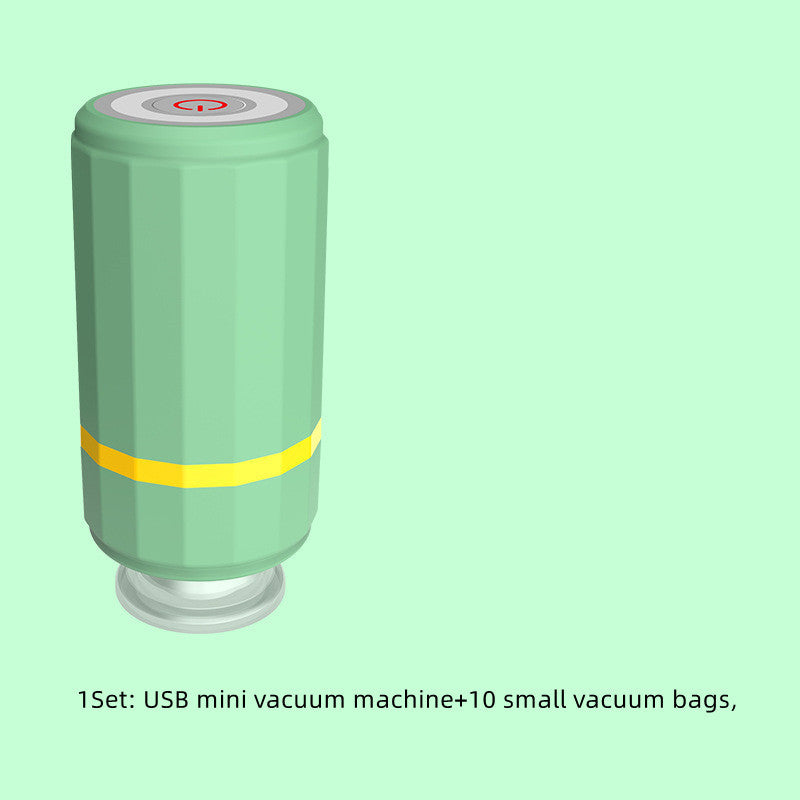 Mini USB Rechargeable Vacuum Sealer Pump – Portable Food & Clothes Saver with Storage Bags AllvueCo