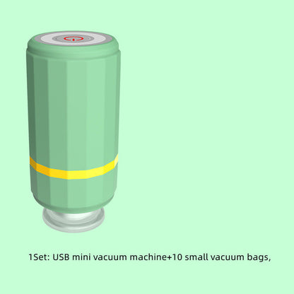 Mini USB Rechargeable Vacuum Sealer Pump – Portable Food & Clothes Saver with Storage Bags AllvueCo