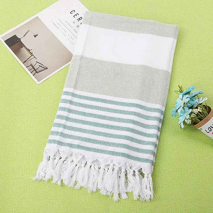 Cotton Striped Beach Towel 100x180cm - Stylish Striped Beach Towel for Fun in the Sun
