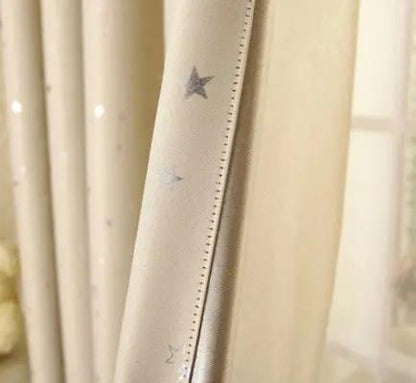 Star Print Perforated Finished Curtain - Stylish Window Treatment - AllvueCo