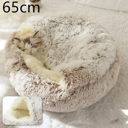 2 In 1 Dog And Cat Bed Pet Winter Bed Round Plush Warm Bed H | Other My Store