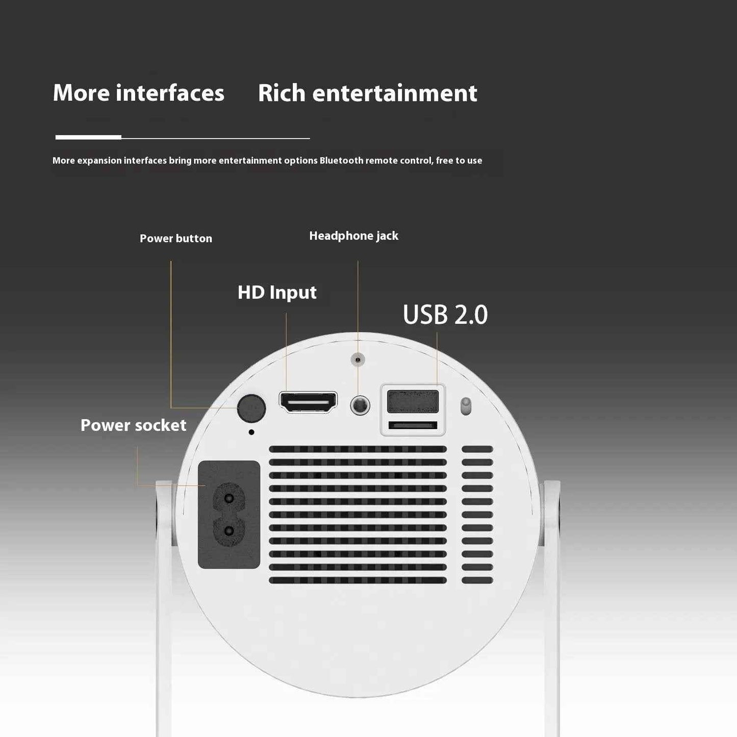 Portable Smart Projector with 180° Home Theater, Auto Focus & 4K Support