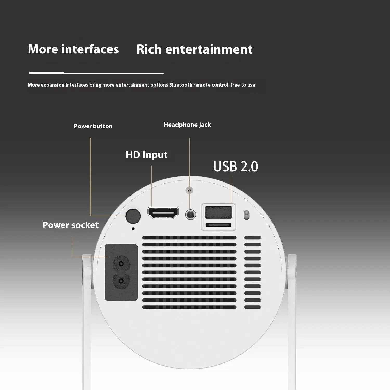Portable Smart Projector with 180° Home Theater, Auto Focus & 4K Support