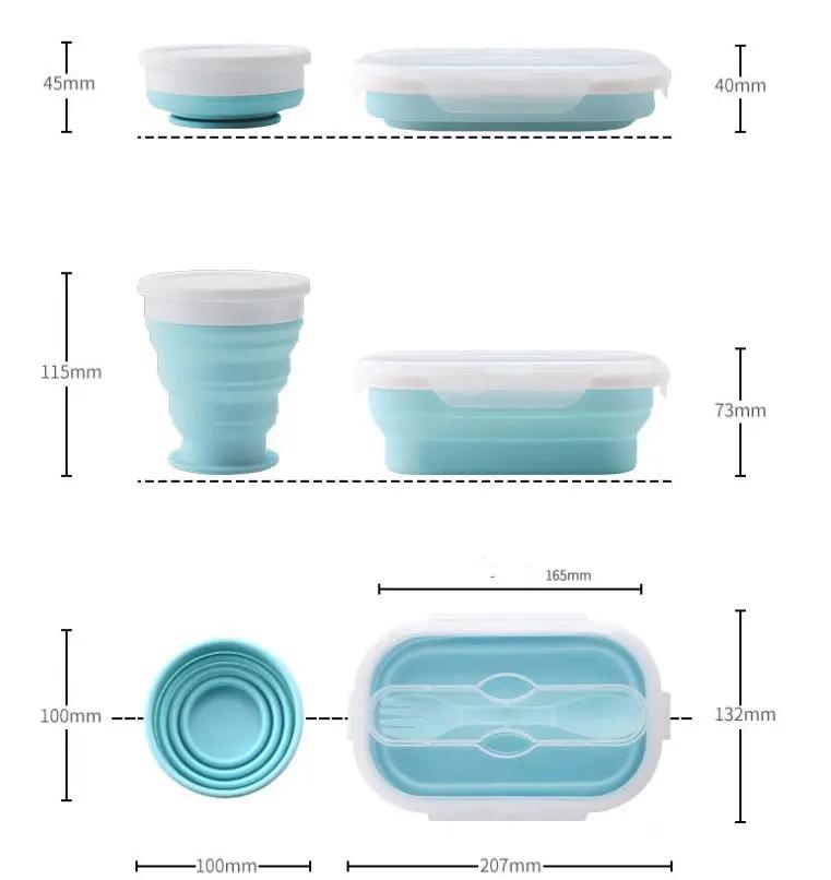 Portable Foldable Silicone Lunch Box - Convenient Meal Container - AllvueCo