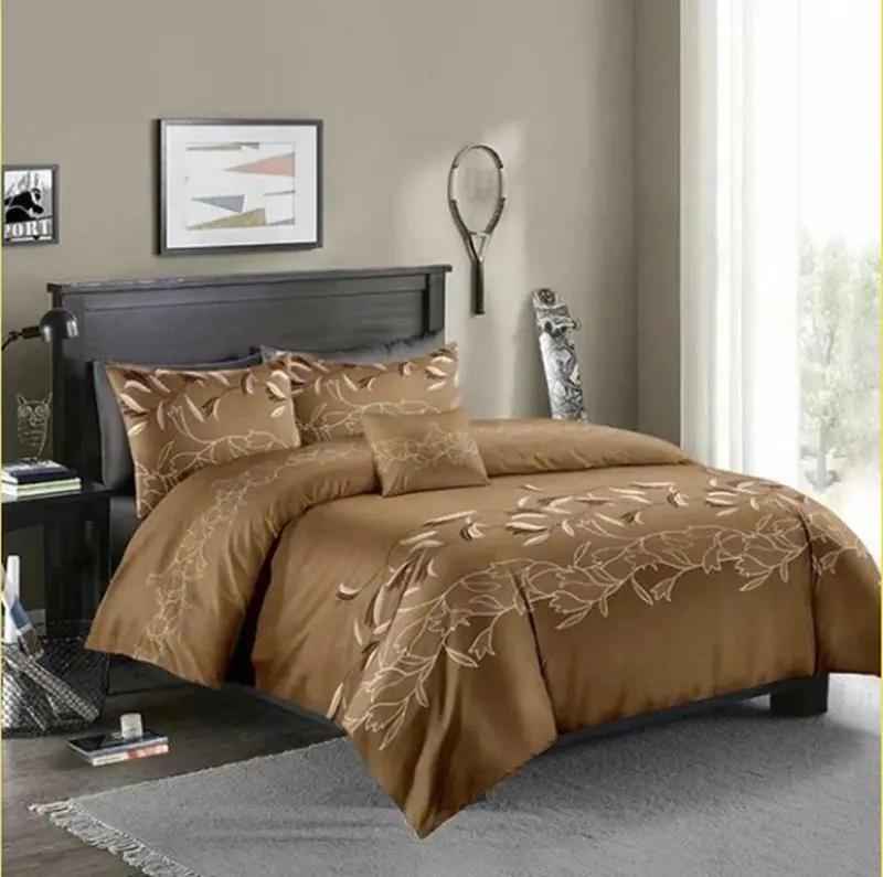 Three-piece Black Bedding Set - Simple Plain Design for Quality Sleep