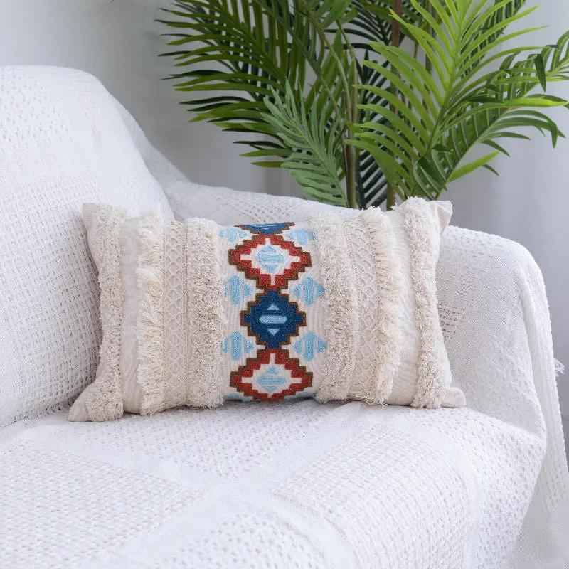 Tufted Moroccan Throw Pillow with Fringed Waist Case | Jewelry & Accessories