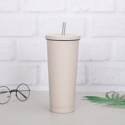 Creative Insulated Coffee Cup with Stainless Steel Straw – 750ml AllvueCo