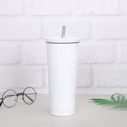 Creative Insulated Coffee Cup with Stainless Steel Straw – 750ml AllvueCo