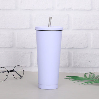 Creative Insulated Coffee Cup with Stainless Steel Straw – 750ml AllvueCo