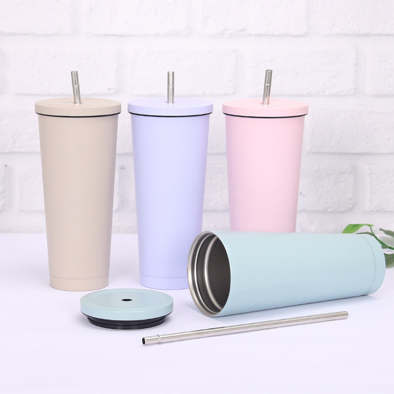 Creative Insulated Coffee Cup with Stainless Steel Straw – 750ml AllvueCo