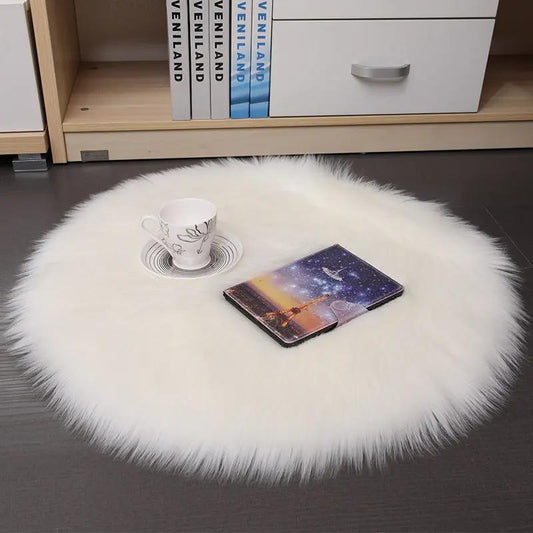 Hair Plush Carpet Floor Mats - Wool Round Household Mats - AllvueCo