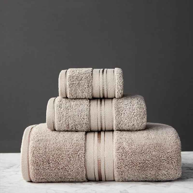Pure Color Thick Premium Cotton Bath Towel Set - Ultra-Soft and Absorbent Towels