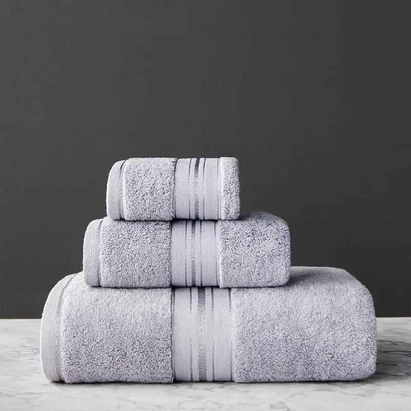 Pure Color Thick Premium Cotton Bath Towel Set - Ultra-Soft and Absorbent Towels