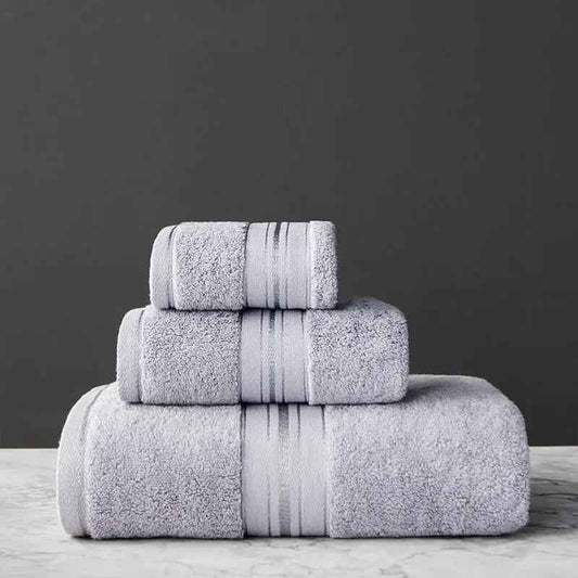 Pure Color Thick Premium Cotton Bath Towel Set - Ultra-Soft and Absorbent Towels