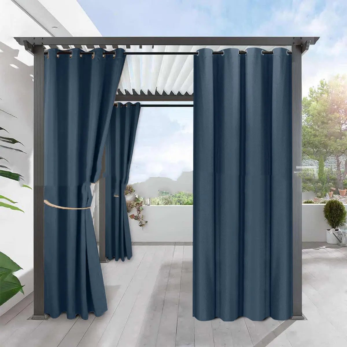 Simple Full Blackout Solid Color Fine Linen Curtain - Waterproof Insulation - AllvueCo