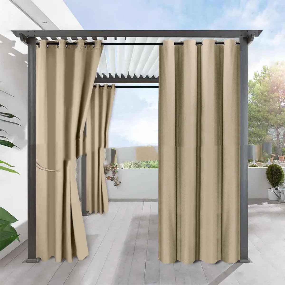 Simple Full Blackout Solid Color Fine Linen Curtain - Waterproof Insulation - AllvueCo