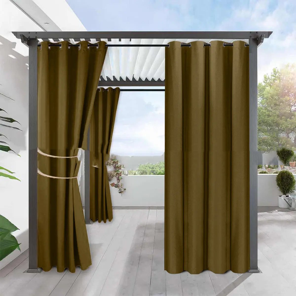 Simple Full Blackout Solid Color Fine Linen Curtain - Waterproof Insulation - AllvueCo