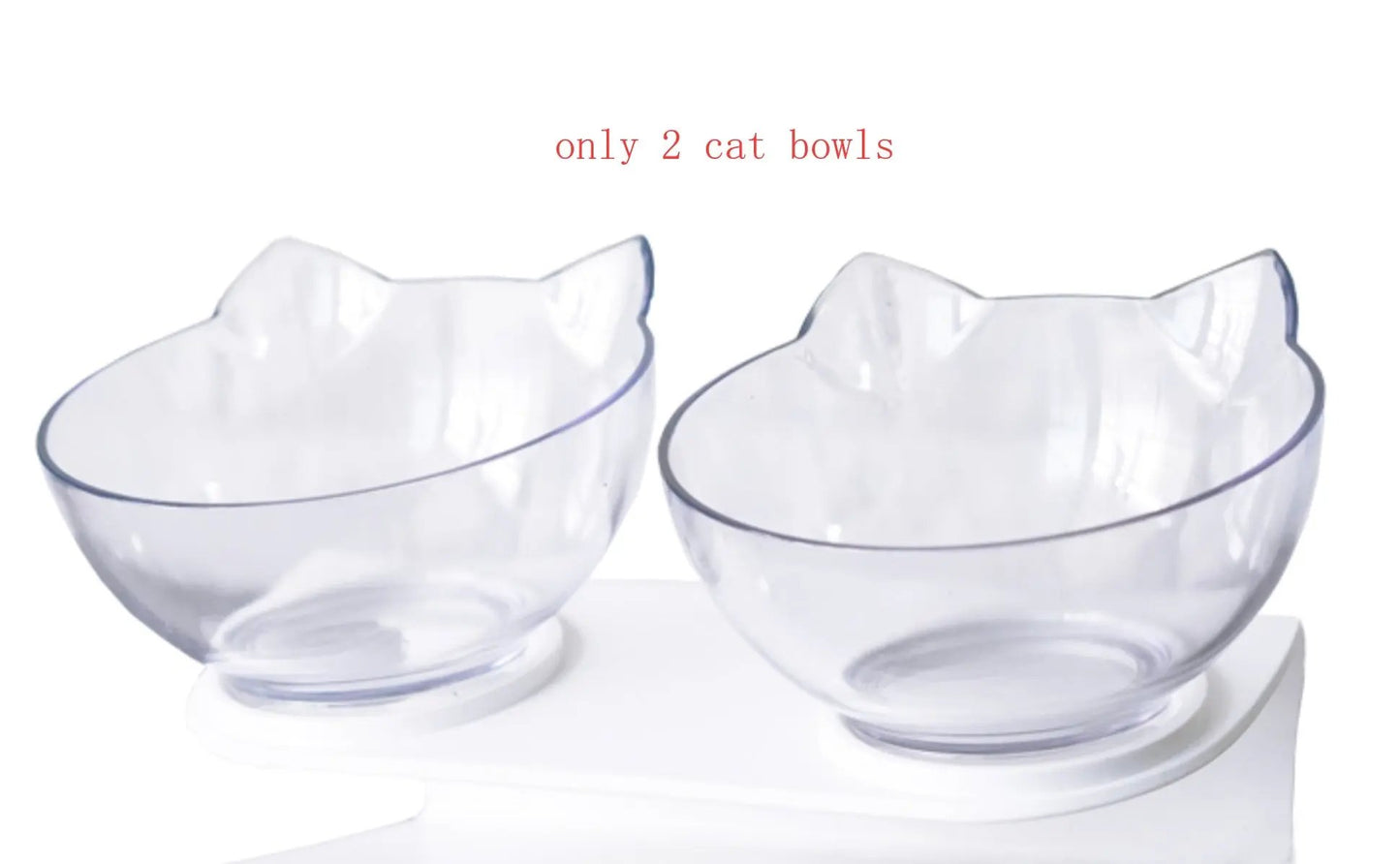 Inclined Food Cat Ear Oblique Mouth Transparent Single Pet Bowl - AllvueCo