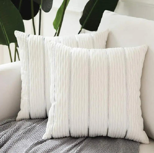 Simple Luxury Striped Velvet Pillow Cover for Sofa Cushion - AllvueCo