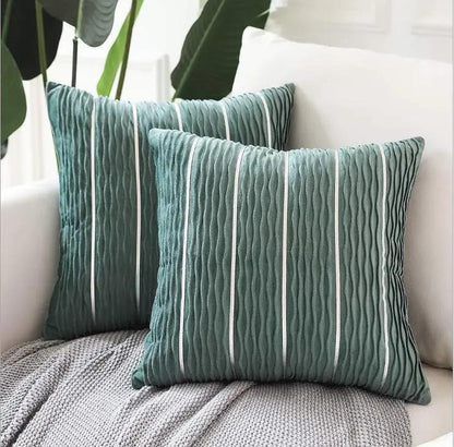Simple Luxury Striped Velvet Pillow Cover for Sofa Cushion - AllvueCo