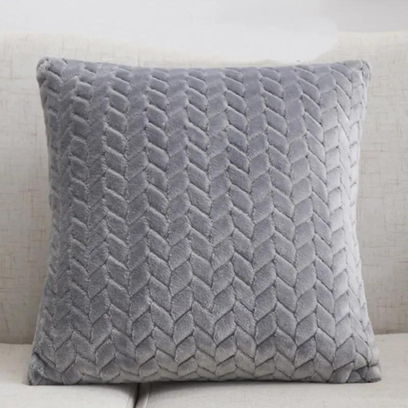 Flannel Solid Color Throw Pillow Sofa Cover Cushion Cover No | Home & Garden - AllvueCo