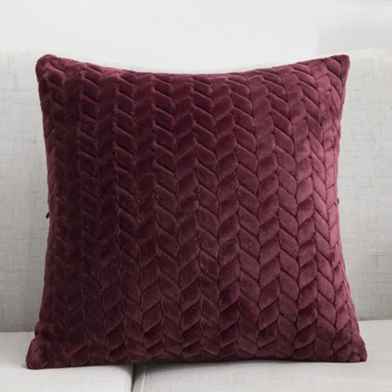 Flannel Solid Color Throw Pillow Sofa Cover Cushion Cover No | Home & Garden - AllvueCo