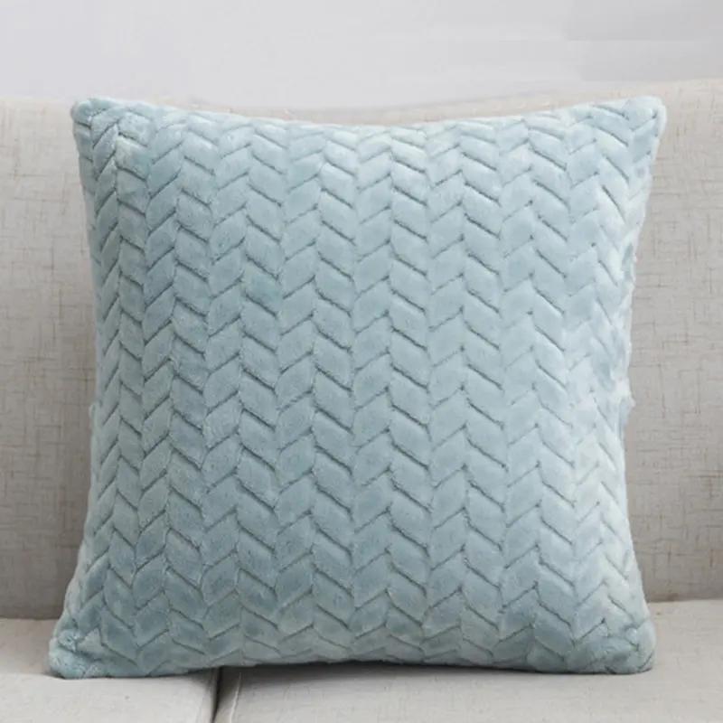 Flannel Solid Color Throw Pillow Sofa Cover Cushion Cover No | Home & Garden - AllvueCo