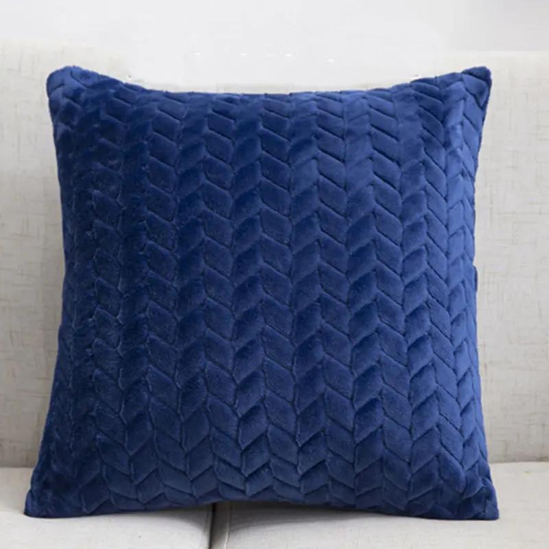 Flannel Solid Color Throw Pillow Sofa Cover Cushion Cover No | Home & Garden - AllvueCo