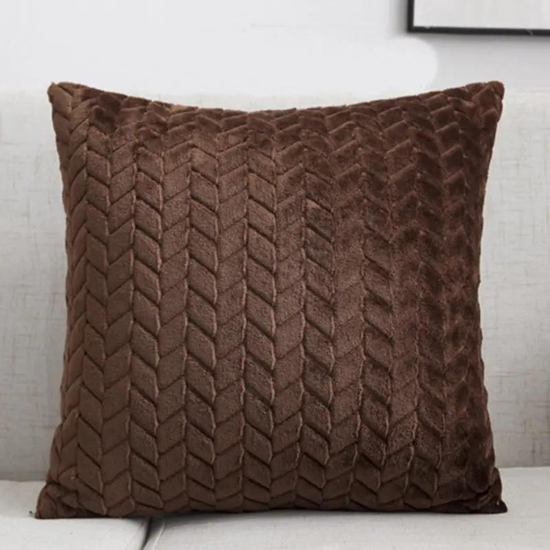 Flannel Solid Color Throw Pillow Sofa Cover Cushion Cover No | Home & Garden - AllvueCo