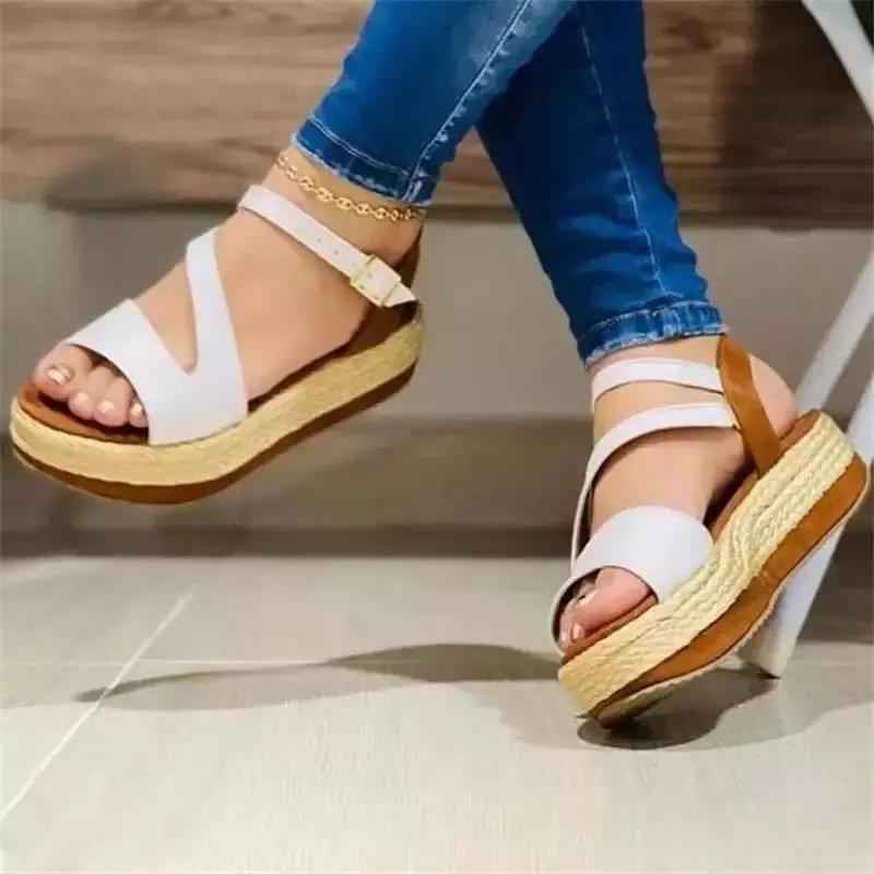Platform Sandals for Women with Hollow Buckle – Stylish and Comfortable Footwear