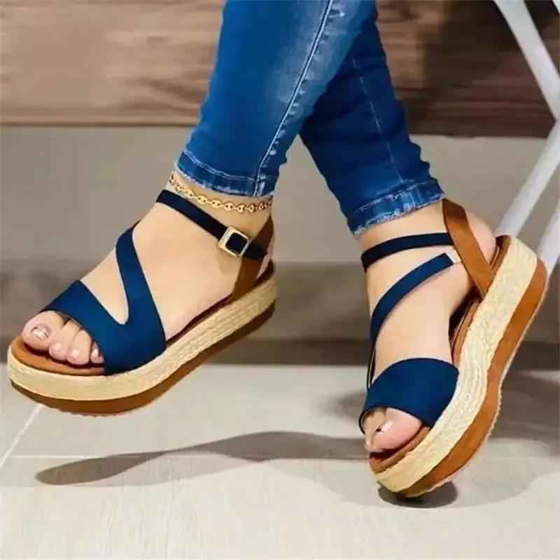 Platform Sandals for Women with Hollow Buckle – Stylish and Comfortable Footwear