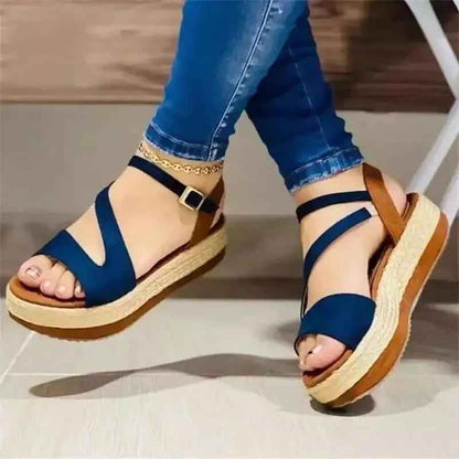 Platform Sandals for Women with Hollow Buckle – Stylish and Comfortable Footwear