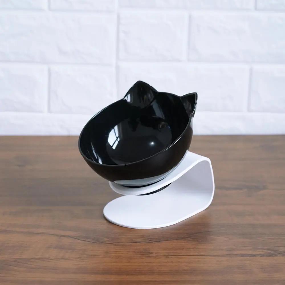 Inclined Food Cat Ear Oblique Mouth Transparent Single Pet Bowl - AllvueCo