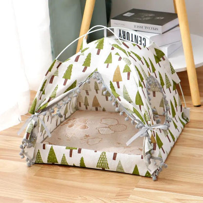 Cat Tent Enclosed Pet Bed - Cozy Cat House for Indoor Cats - AllvueCo