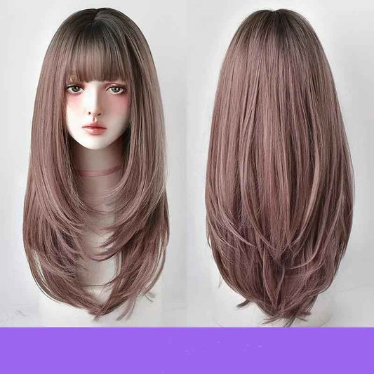 Wig Long Hair - Comfortable Long Straight Hair Wig with Inner Button