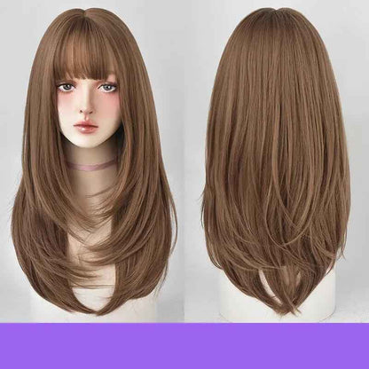 Wig Long Hair - Comfortable Long Straight Hair Wig with Inner Button