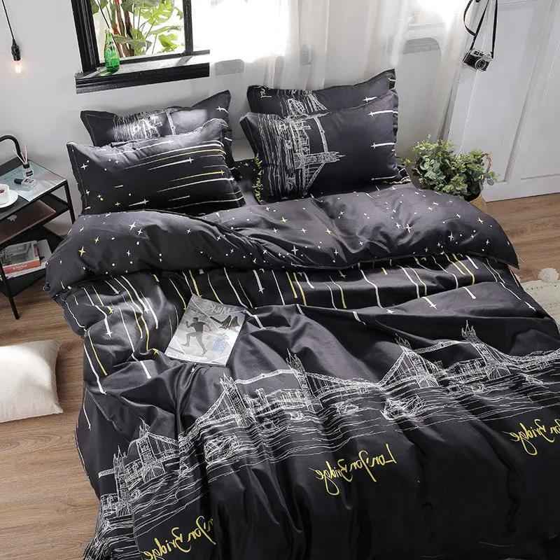 Four-Piece Cotton Winter Quilt Set for Spring and Autumn